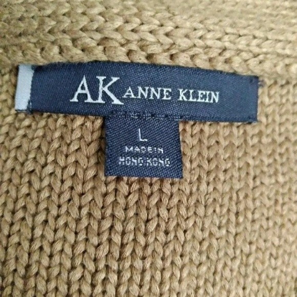 ANNE KLEIN CROP CARDIGAN TAN CAMEL 3/4 SLEEVE MEDIUM  WOMENS - Picture 7 of 8